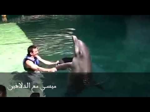 النجم ليونيل ميسي يداعب الدولفين