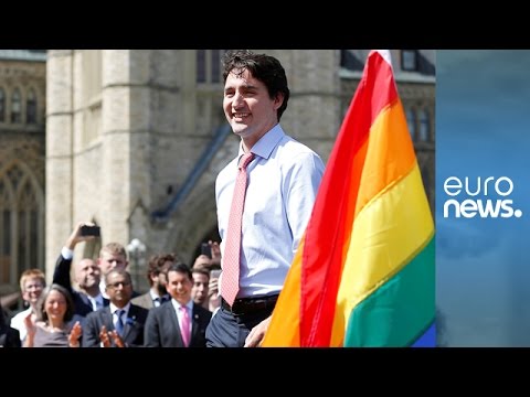 justin trudeau raises pride flag on parliament hill for 1st time