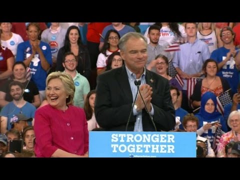 hillary clinton tim kaine 1st official appearance