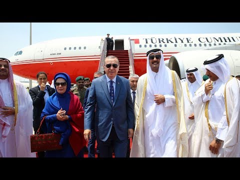 turkish president arrives in qatar