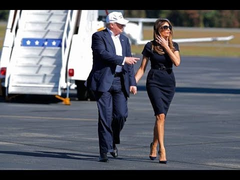 president trump and first lady arrive at joint base andrews