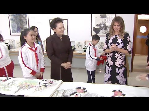 first ladies peng liyuan and melania trump help