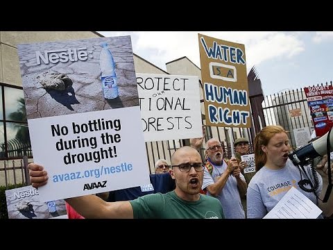 drought suffering california in nestle protest