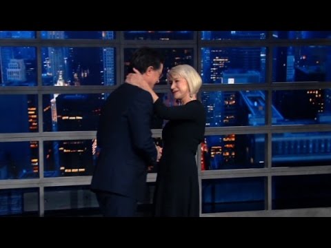 helen mirren stuns colbert