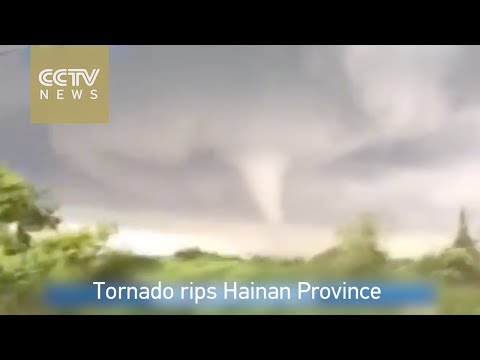 tornado rips hainan province