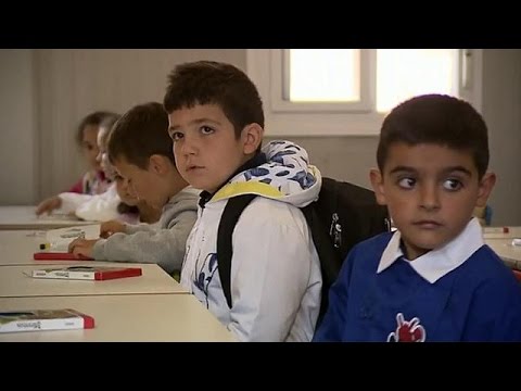 children of quakehit italian town go back to school