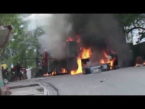 violence erupts during haitian