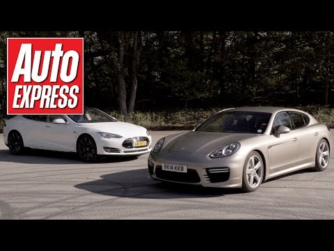 tesla model s p85d vs porsche panamera turbo s drag race