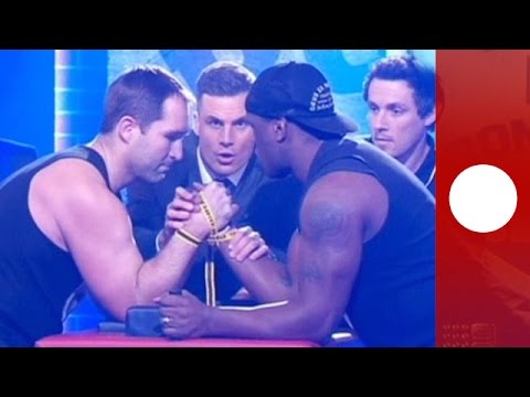 rugby star breaks arm in live tv arm wrestle australia