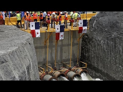 engineers flood newlyexpanded panama canal section