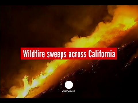 huge wild fire sweeps across california