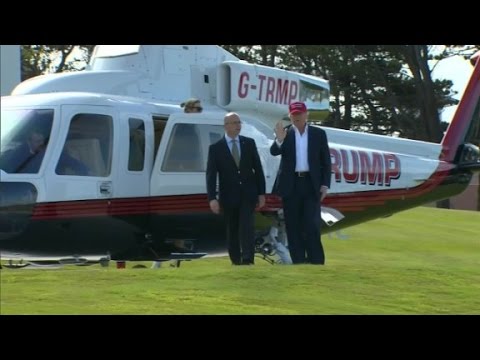 donald trump visits golf course in scotland