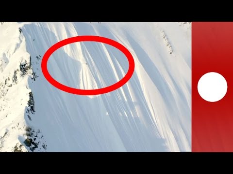 skier snowballs 1600ft down